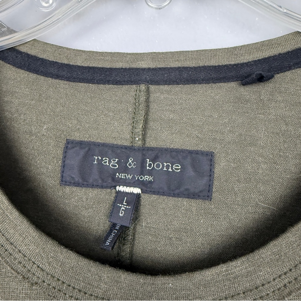 Rag & Bone Wool Long Sleeve Green Tee - Picture 4 of 6
